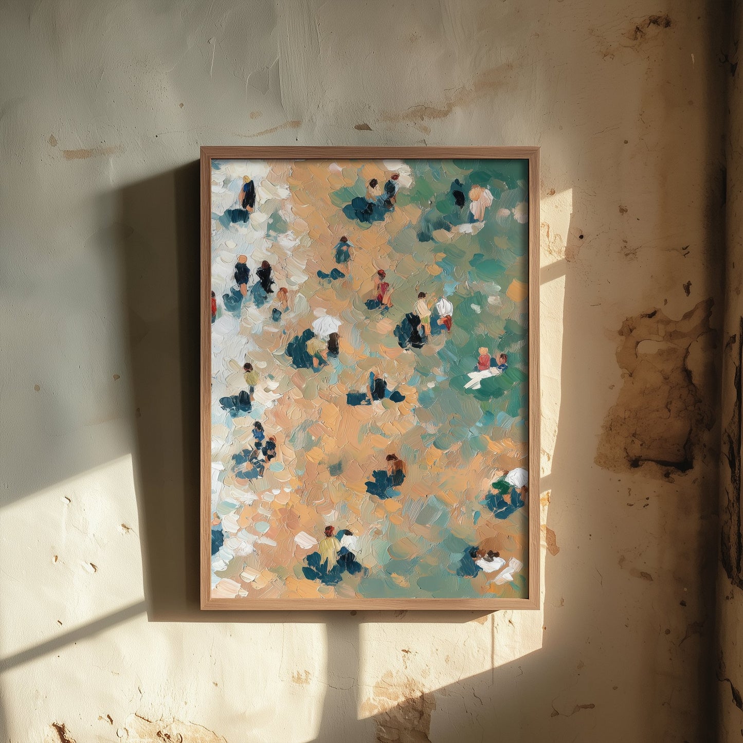 Camber Sands Travel Poster - Aerial Beach Art Print - Impasto Beach Painting - East Sussex Panel 3/3