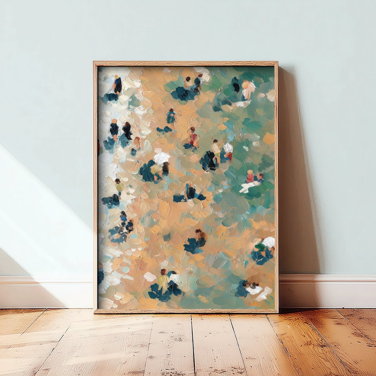 Camber Sands Travel Poster - Aerial Beach Art Print - Impasto Beach Painting - East Sussex Panel 3/3