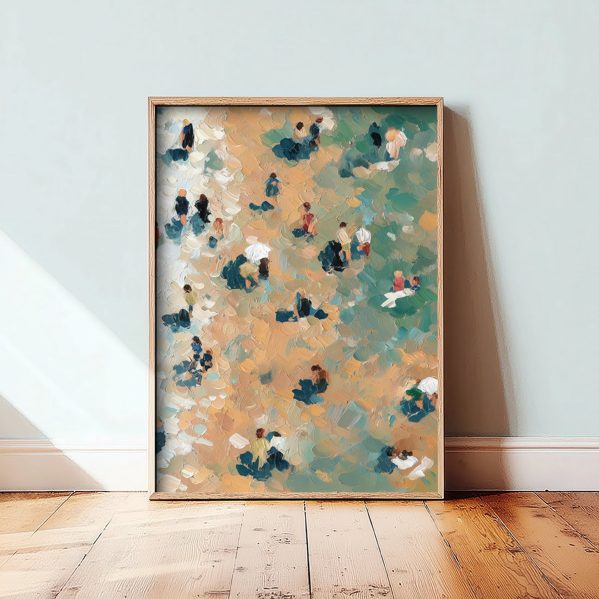 Camber Sands Travel Poster - Aerial Beach Art Print - Impasto Beach Painting - East Sussex Panel 3/3