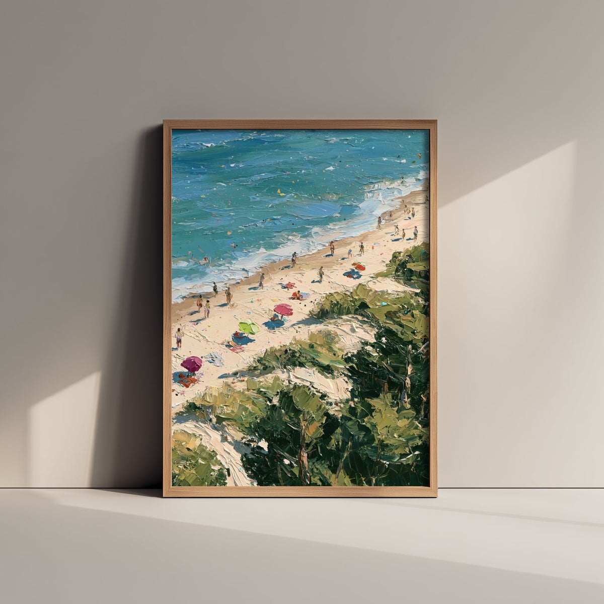 Formby Beach Travel Poster - Aerial Beach Art Print - Impasto Beach Painting - Merseyside Panel 3/3