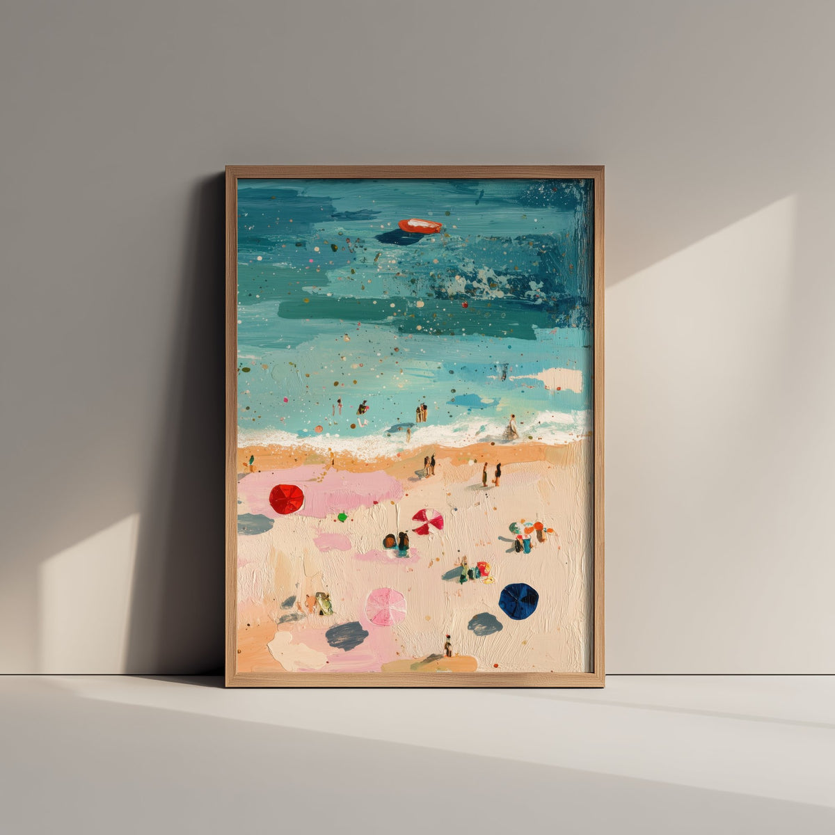 Great Yarmouth Beach Travel Poster - Aerial Beach Art Print - Impasto Beach Painting - Norfolk Panel 3/3