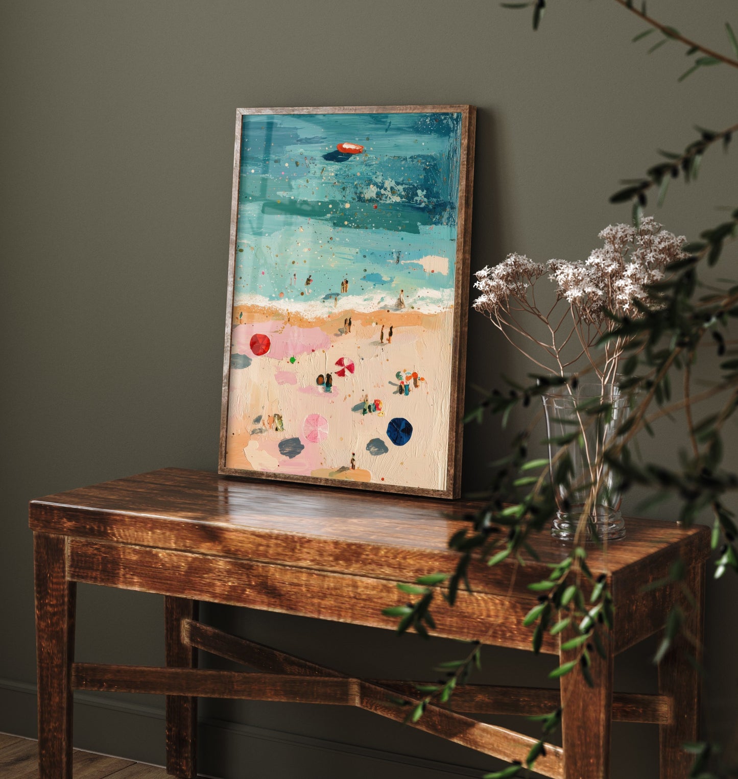 Great Yarmouth Beach Travel Poster - Aerial Beach Art Print - Impasto Beach Painting - Norfolk Panel 3/3