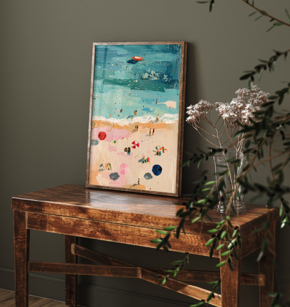 Great Yarmouth Beach Travel Poster - Aerial Beach Art Print - Impasto Beach Painting - Norfolk Panel 3/3