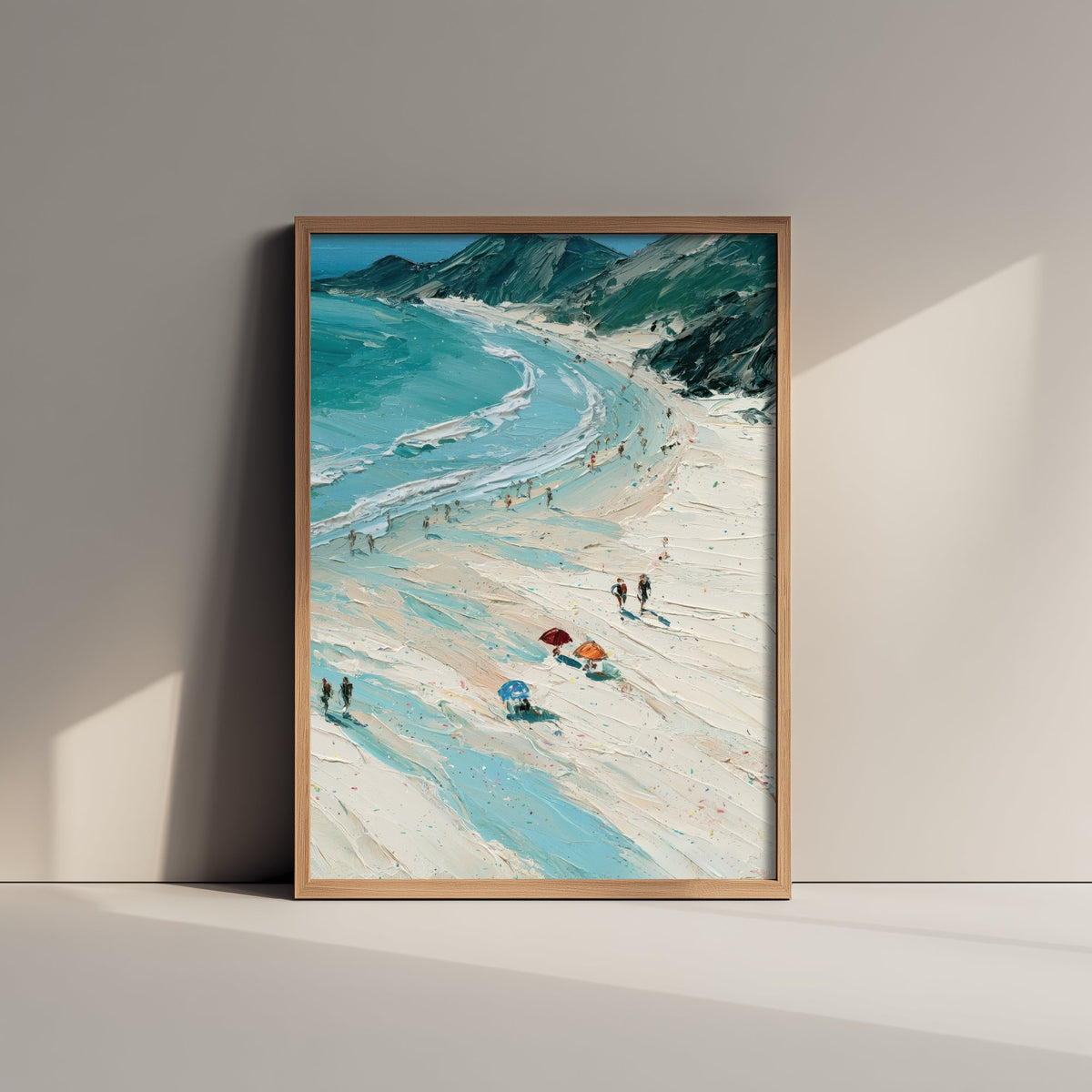 Llandudno Beach Travel Poster - Aerial Beach Art Print - Impasto Beach Painting - North Wales Panel 3/3