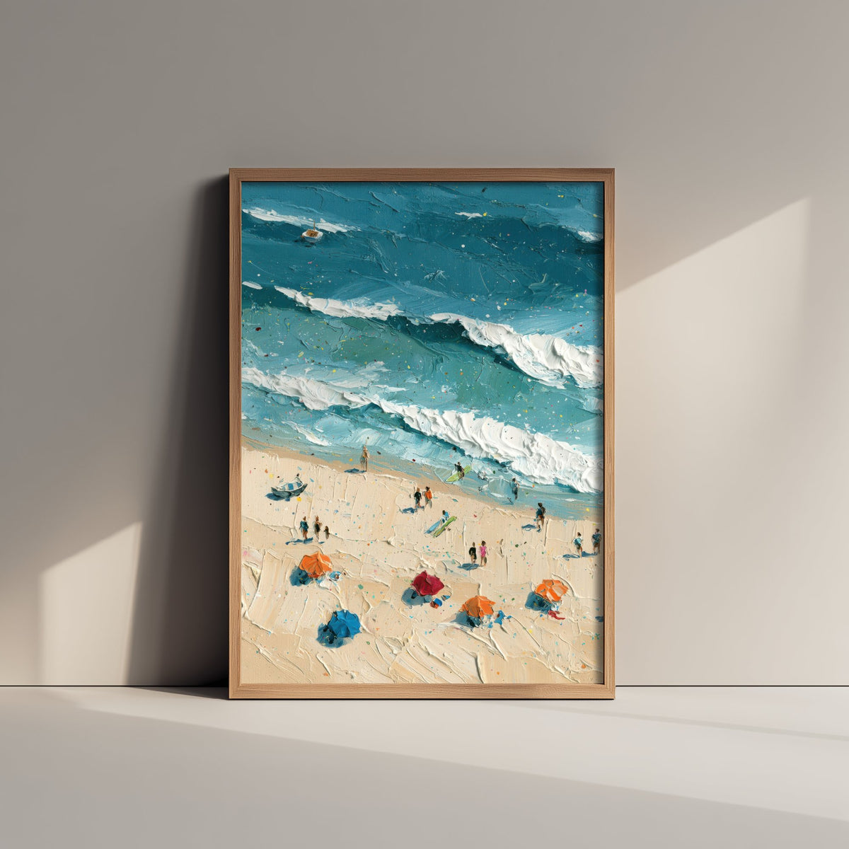 Luskentyre Beach Travel Poster - Aerial Beach Art Print - Impasto Beach Painting - Isle of Harris Panel 1/3
