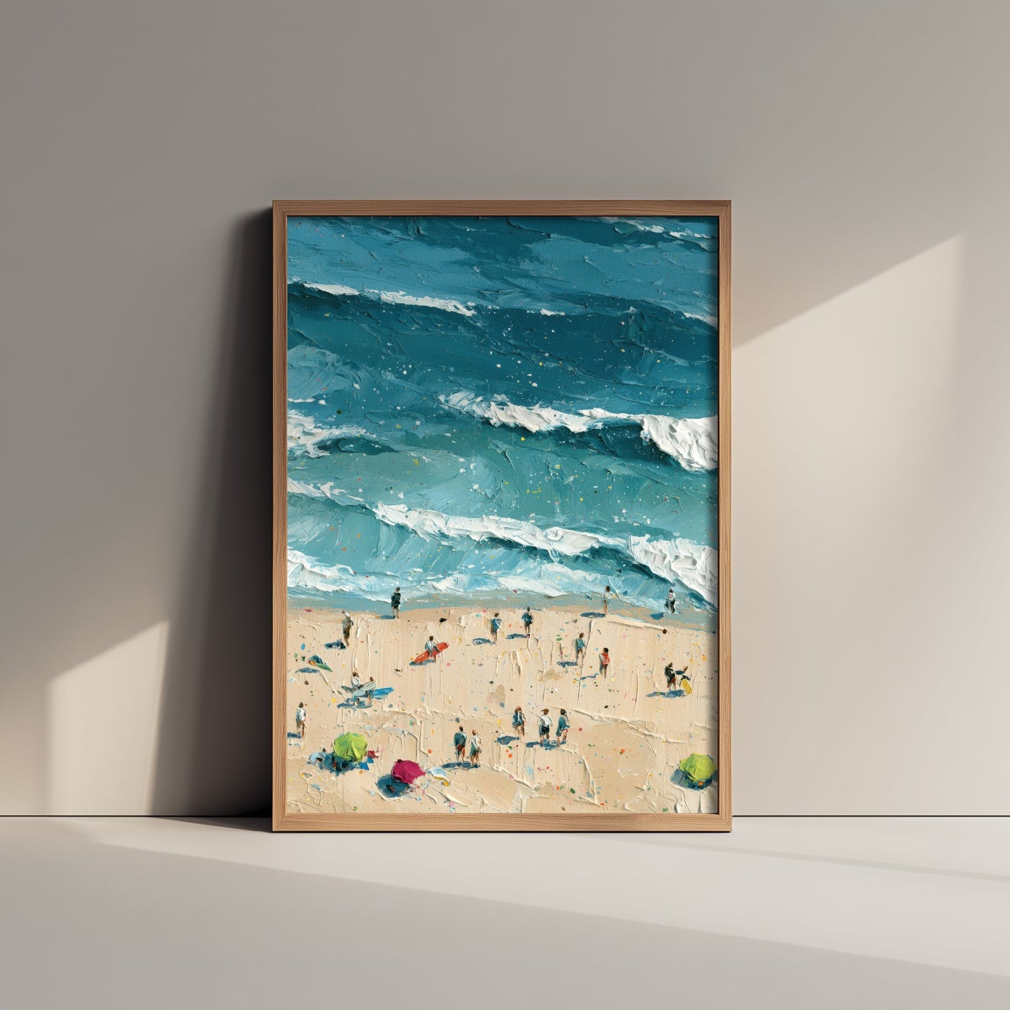 Luskentyre Beach Travel Poster - Aerial Beach Art Print - Impasto Beach Painting - Isle of Harris Panel 2/3