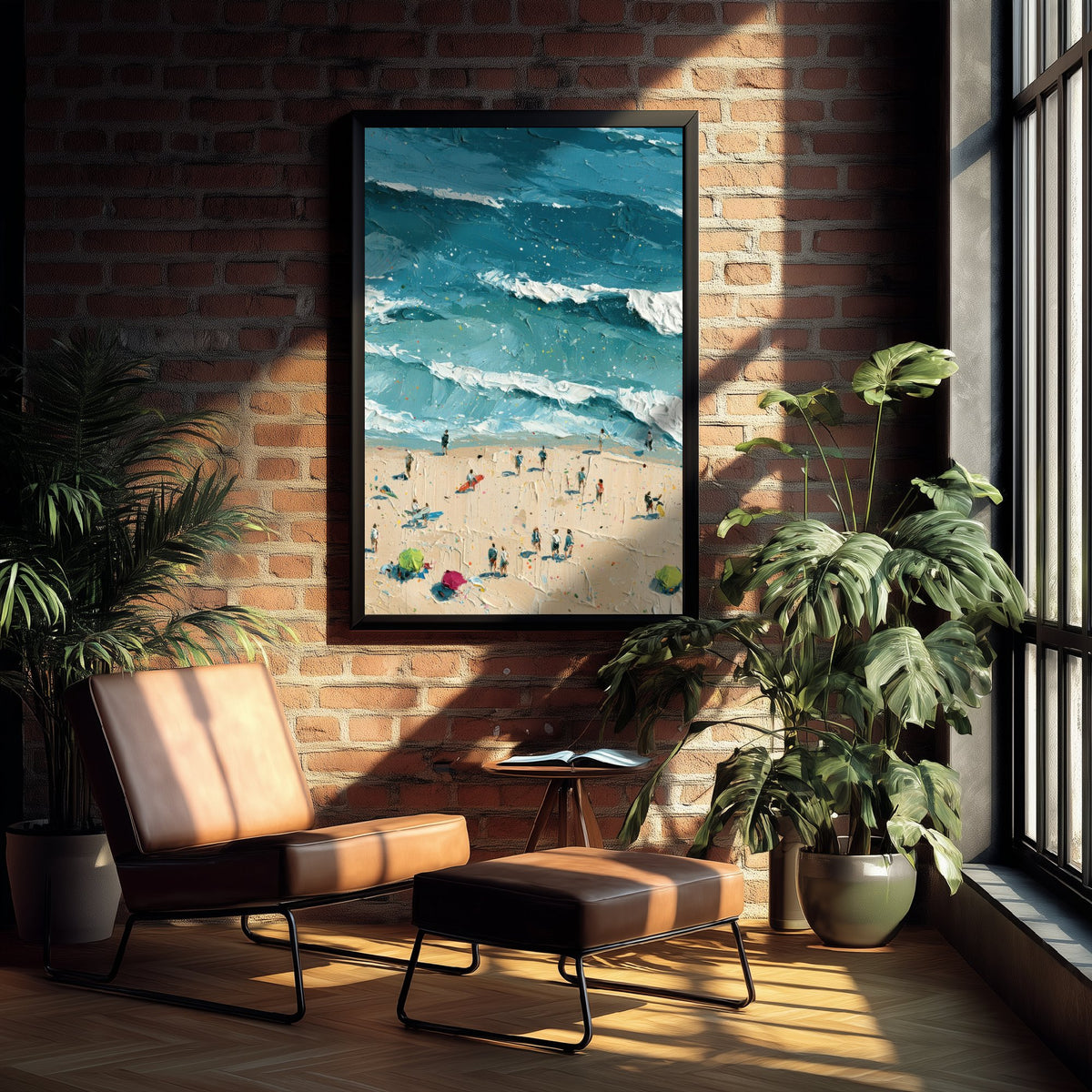 Luskentyre Beach Travel Poster - Aerial Beach Art Print - Impasto Beach Painting - Isle of Harris Panel 2/3