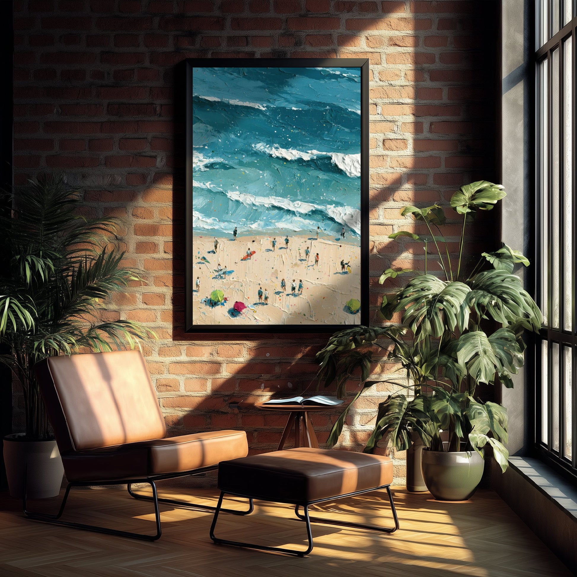 Luskentyre Beach Travel Poster - Aerial Beach Art Print - Impasto Beach Painting - Isle of Harris Panel 2/3