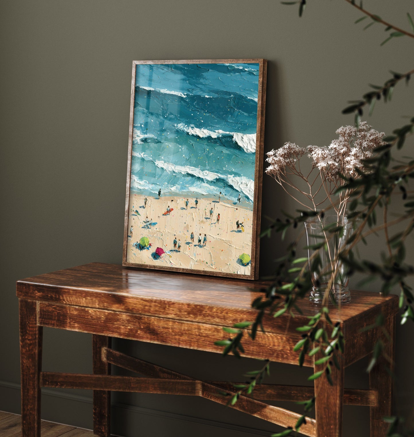 Luskentyre Beach Travel Poster - Aerial Beach Art Print - Impasto Beach Painting - Isle of Harris Panel 2/3