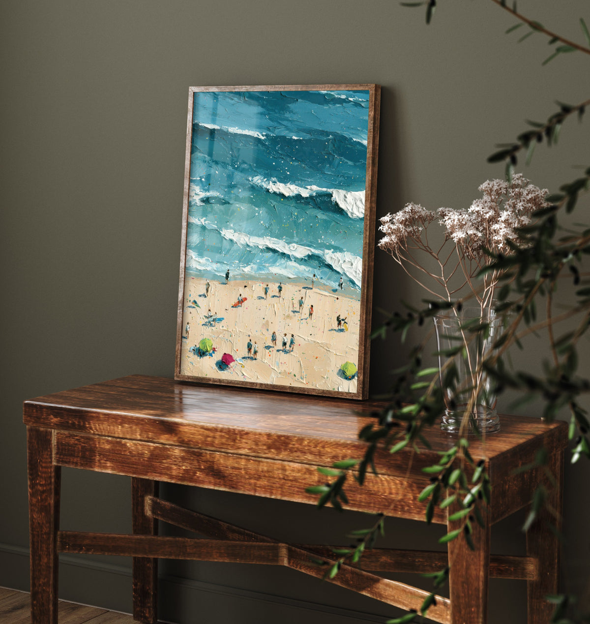Luskentyre Beach Travel Poster - Aerial Beach Art Print - Impasto Beach Painting - Isle of Harris Panel 2/3