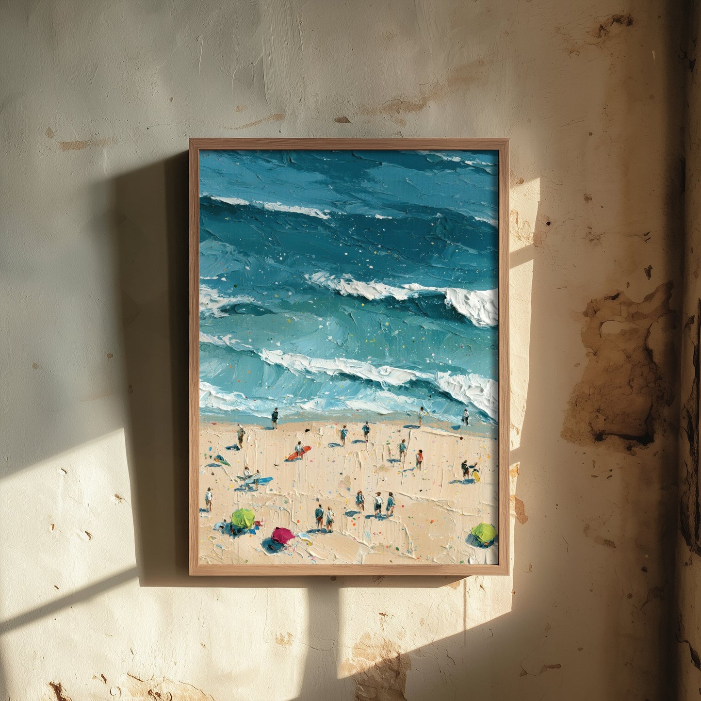 Luskentyre Beach Travel Poster - Aerial Beach Art Print - Impasto Beach Painting - Isle of Harris Panel 2/3