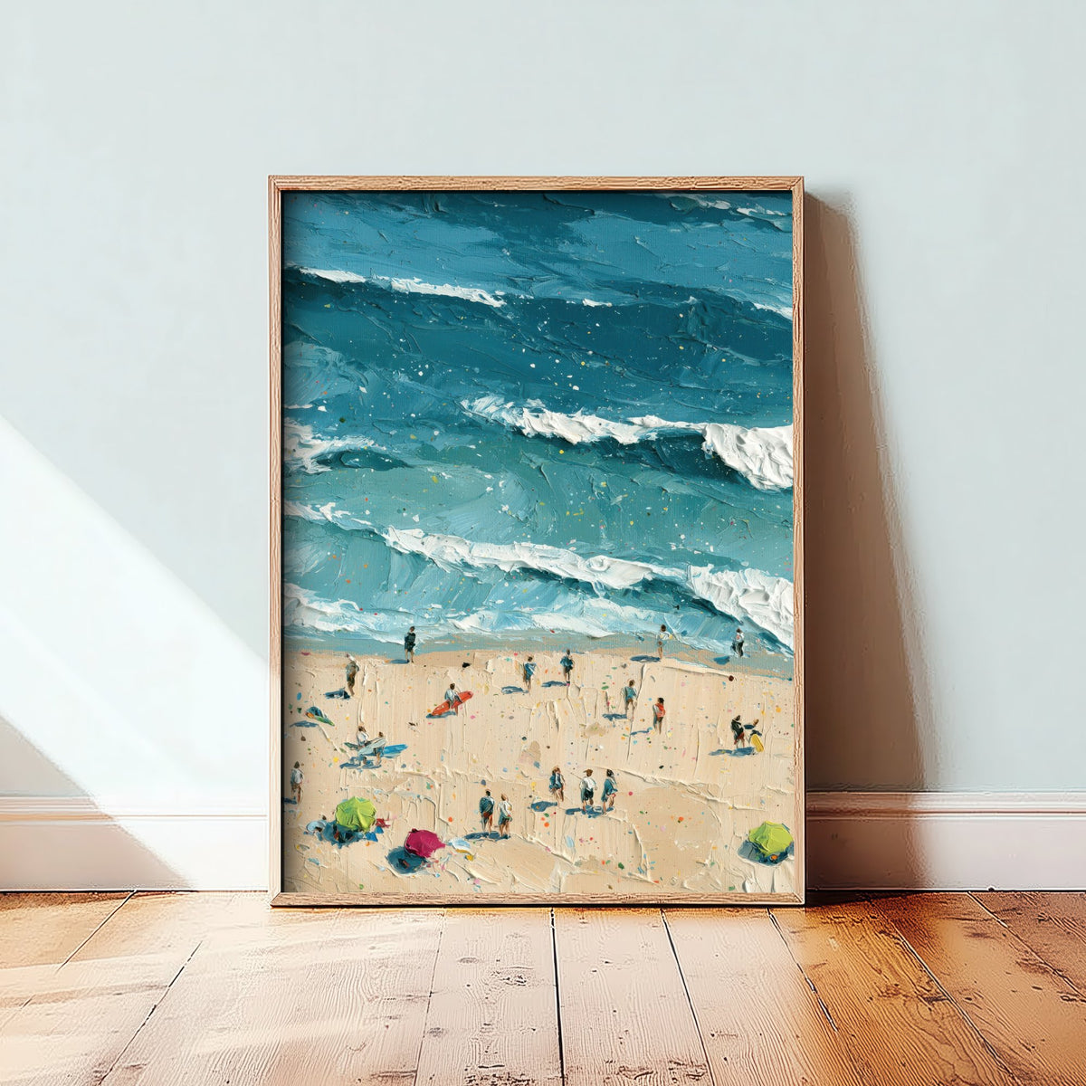 Luskentyre Beach Travel Poster - Aerial Beach Art Print - Impasto Beach Painting - Isle of Harris Panel 2/3