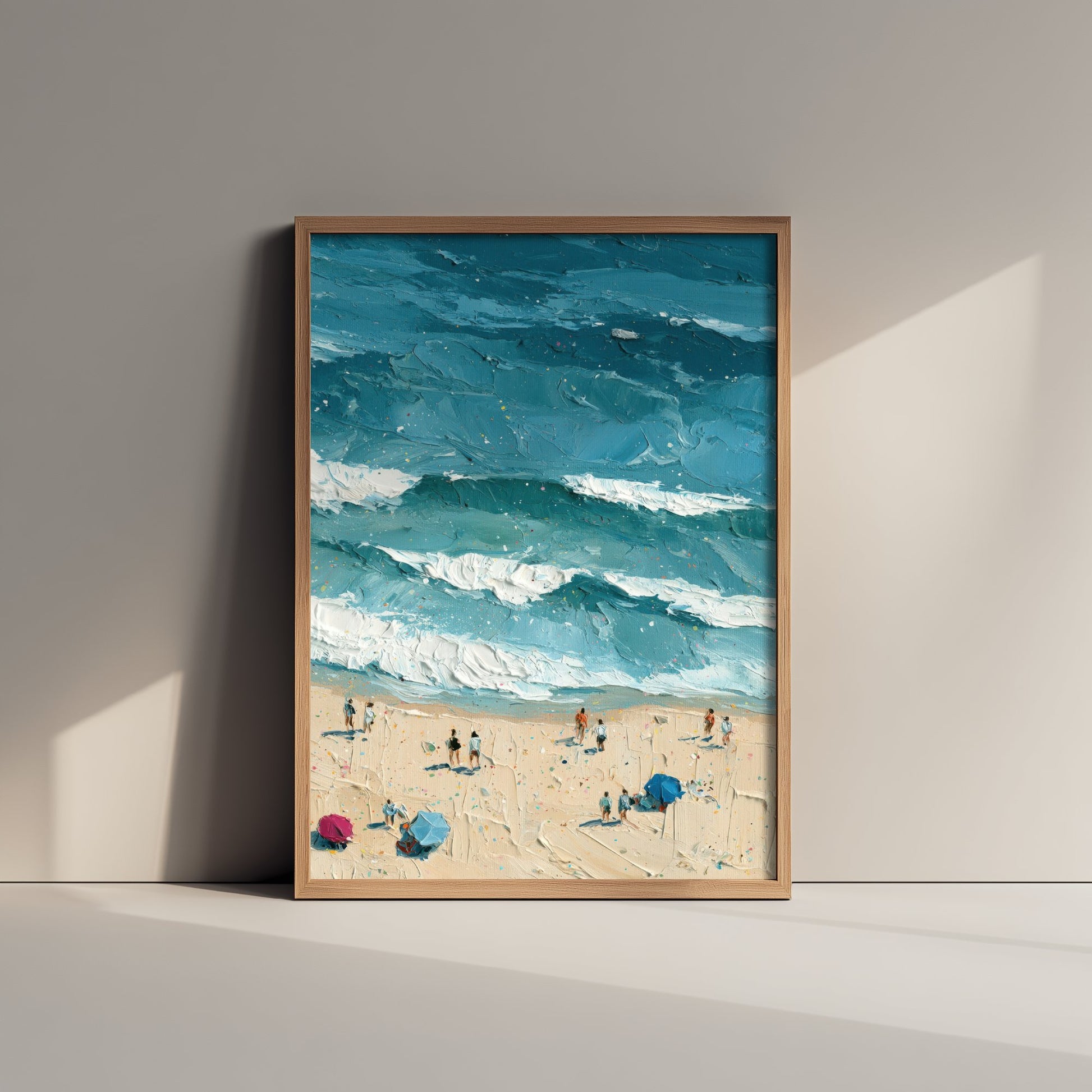 Luskentyre Beach Travel Poster - Aerial Beach Art Print - Impasto Beach Painting - Isle of Harris Panel 3/3