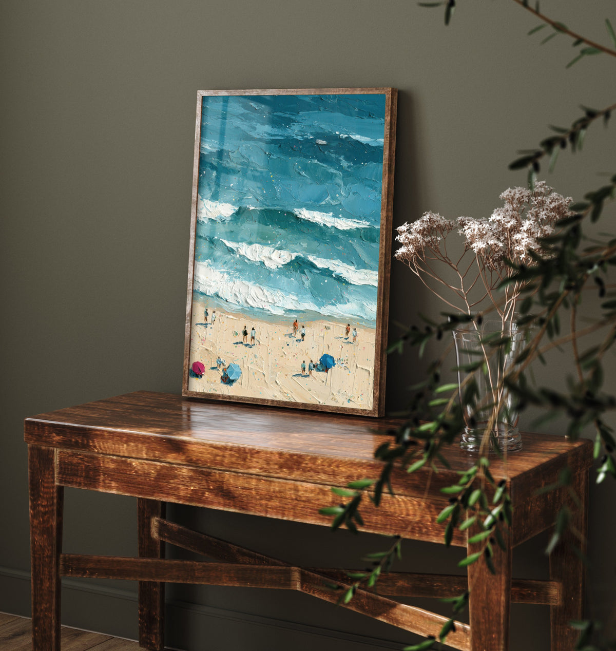 Luskentyre Beach Travel Poster - Aerial Beach Art Print - Impasto Beach Painting - Isle of Harris Panel 3/3