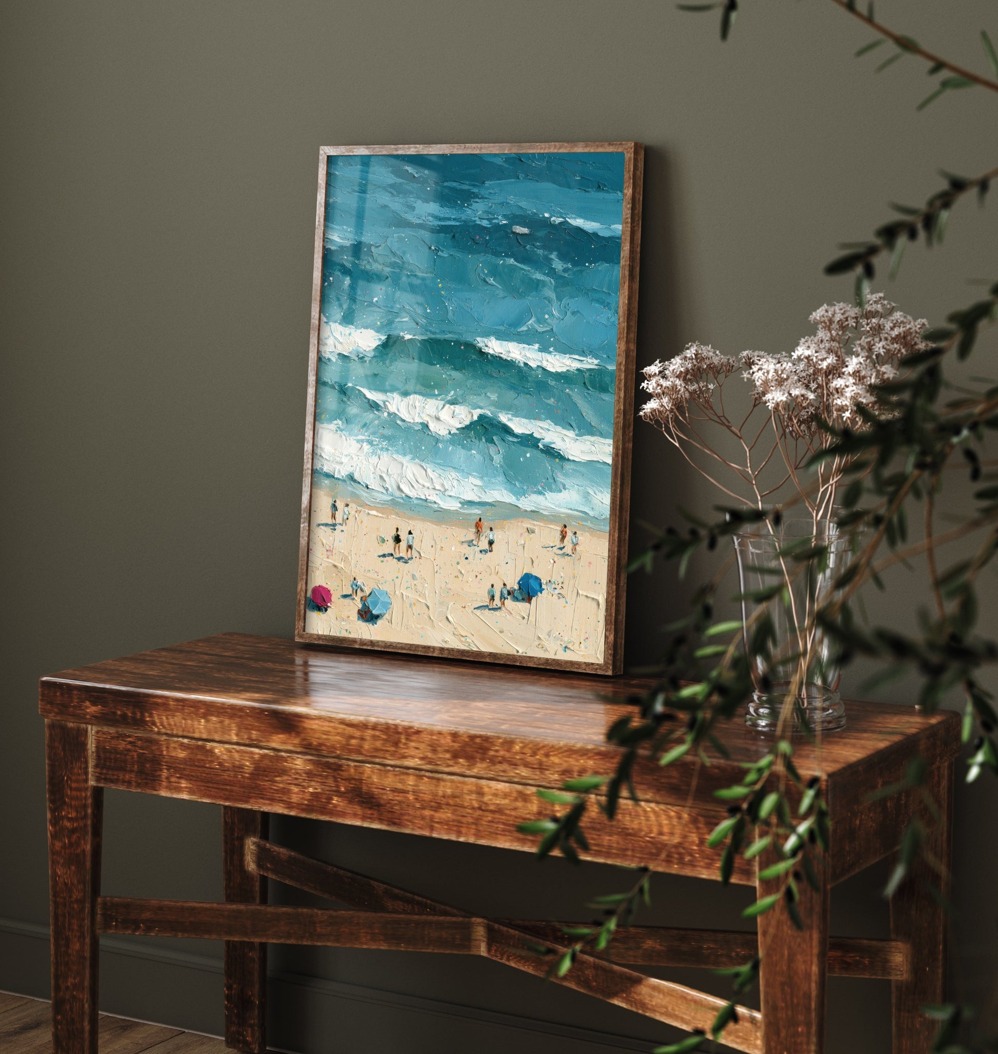 Luskentyre Beach Travel Poster - Aerial Beach Art Print - Impasto Beach Painting - Isle of Harris Panel 3/3