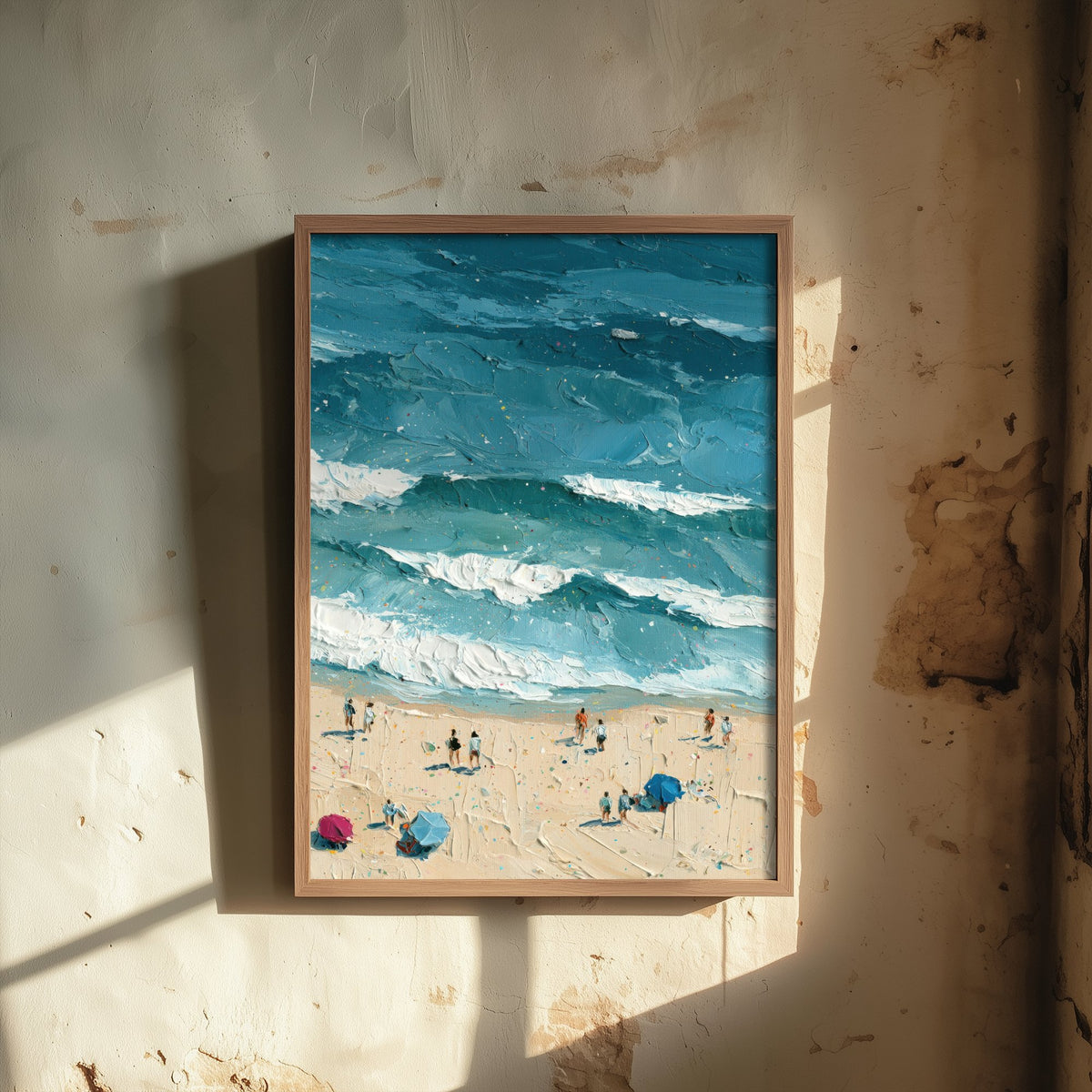 Luskentyre Beach Travel Poster - Aerial Beach Art Print - Impasto Beach Painting - Isle of Harris Panel 3/3