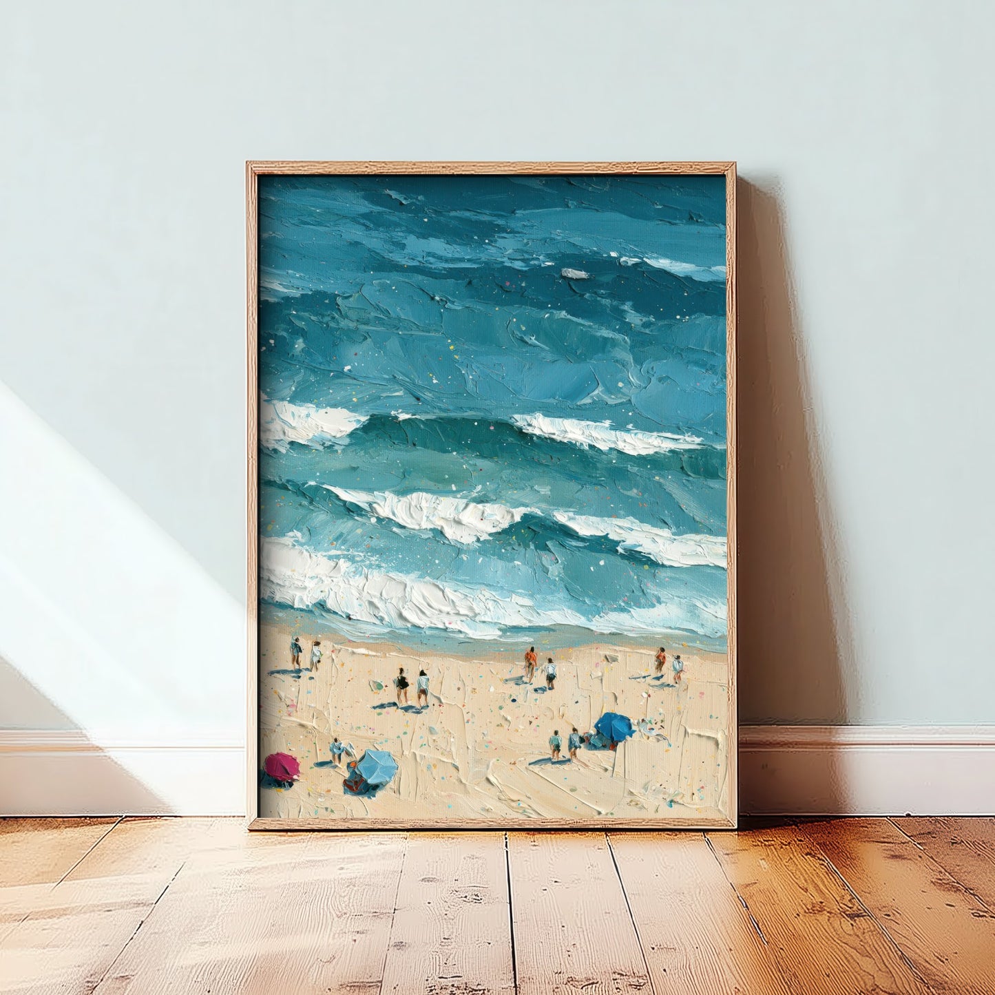 Luskentyre Beach Travel Poster - Aerial Beach Art Print - Impasto Beach Painting - Isle of Harris Panel 3/3