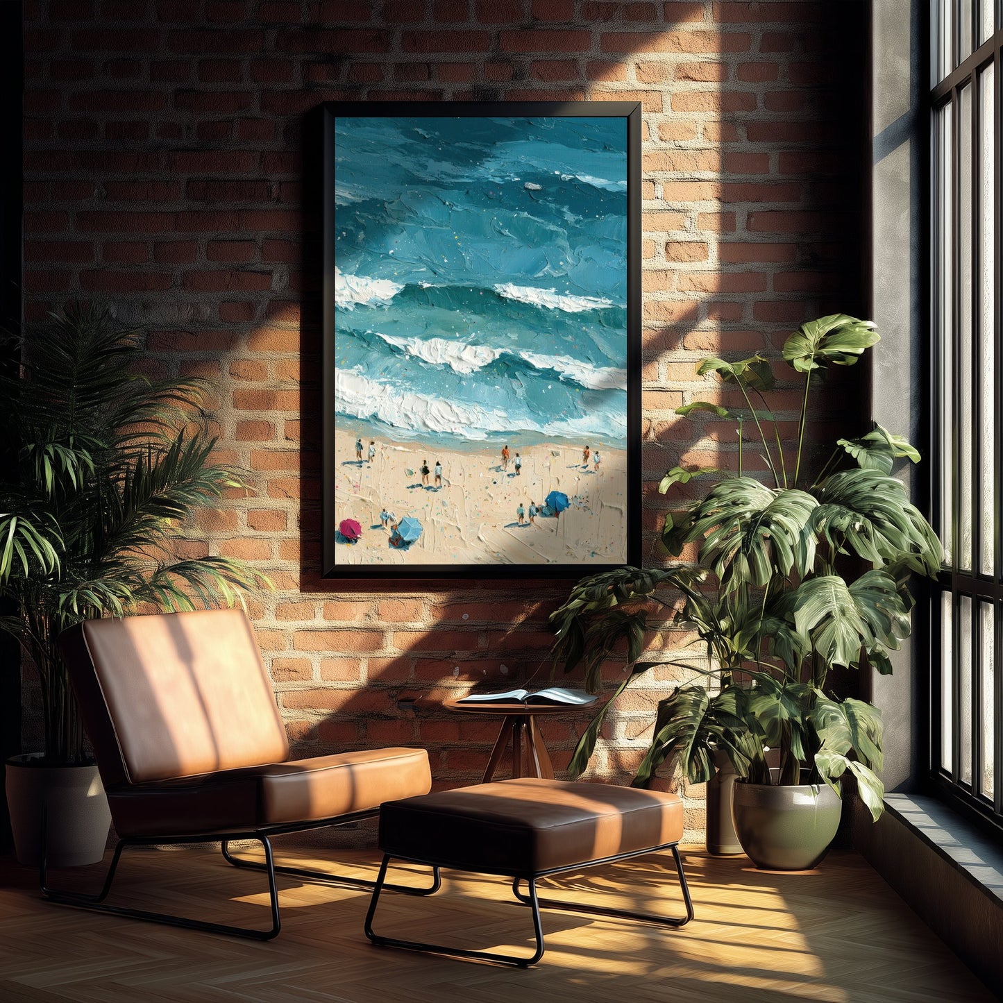 Luskentyre Beach Travel Poster - Aerial Beach Art Print - Impasto Beach Painting - Isle of Harris Panel 3/3