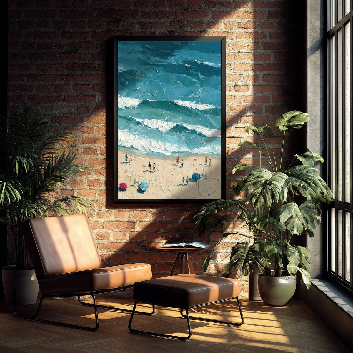 Luskentyre Beach Travel Poster - Aerial Beach Art Print - Impasto Beach Painting - Isle of Harris Panel 3/3