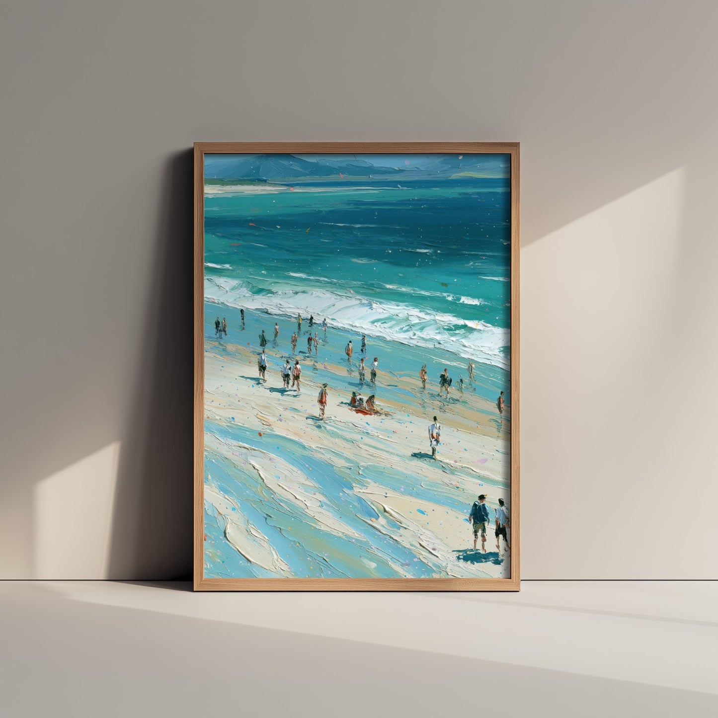 Nairn Beach Travel Poster - Aerial Beach Art Print - Impasto Beach Painting - Highland Panel 2/3