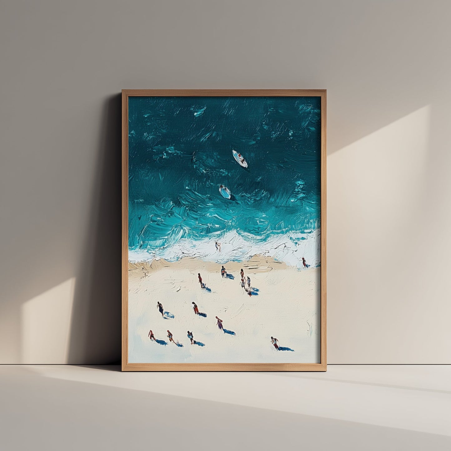 Portobello Beach Travel Poster - Aerial Beach Art Print - Impasto Beach Painting - Edinburgh Panel 1/3