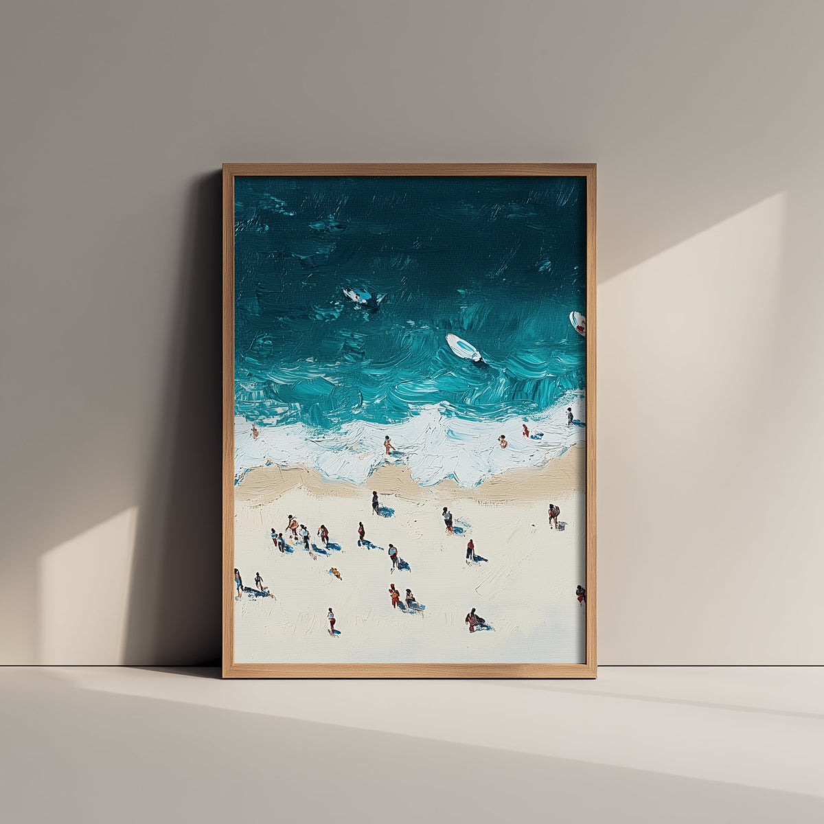 Portobello Beach Travel Poster - Aerial Beach Art Print - Impasto Beach Painting - Edinburgh Panel 2/3