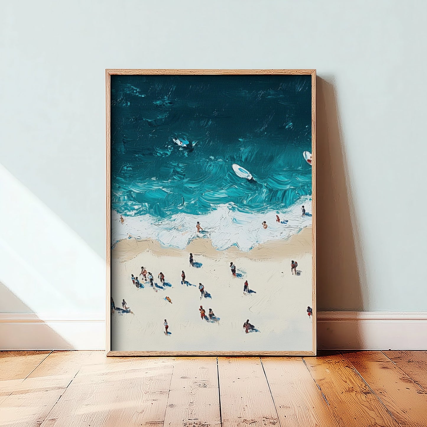 Portobello Beach Travel Poster - Aerial Beach Art Print - Impasto Beach Painting - Edinburgh Panel 2/3