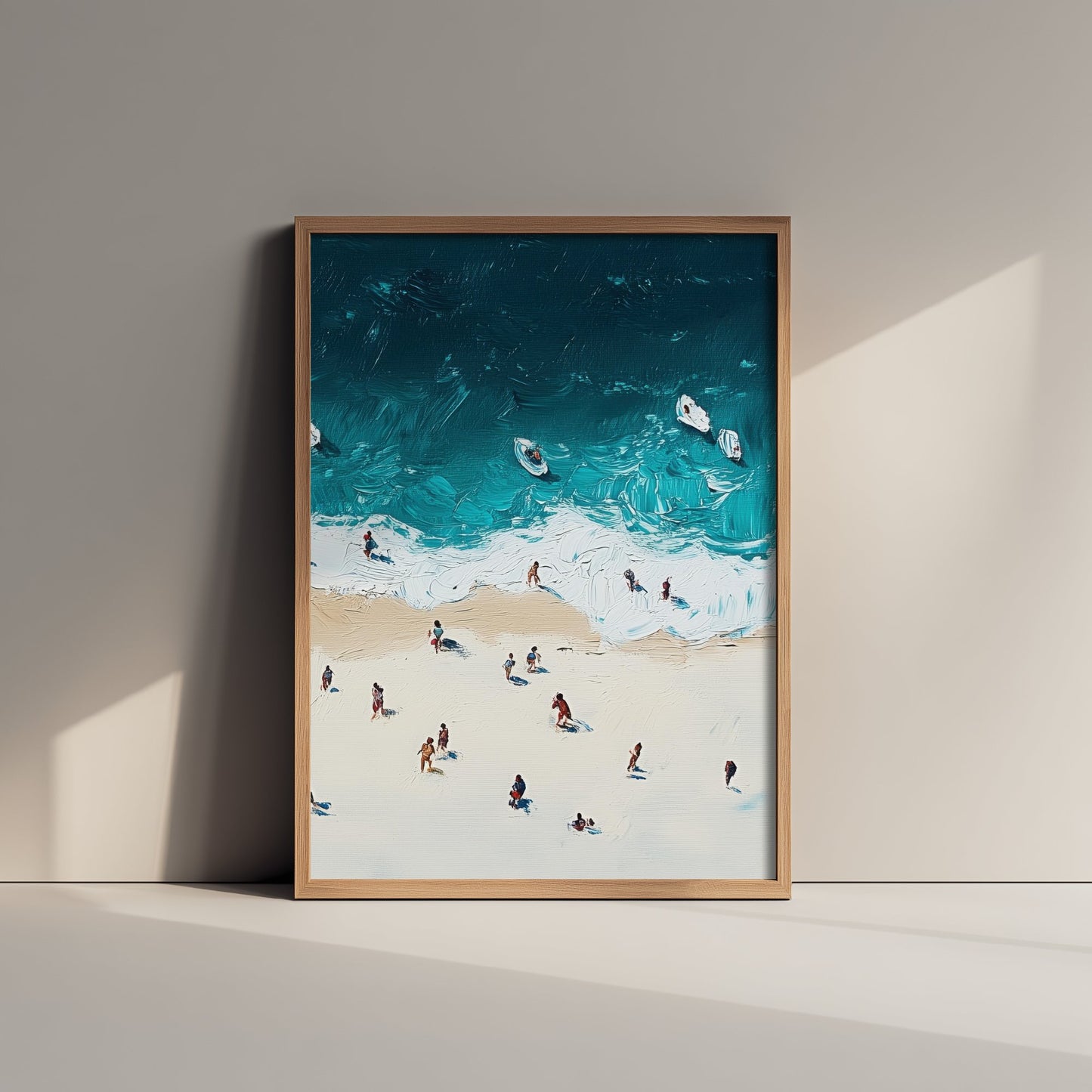 Portobello Beach Travel Poster - Aerial Beach Art Print - Impasto Beach Painting - Edinburgh Panel 3/3