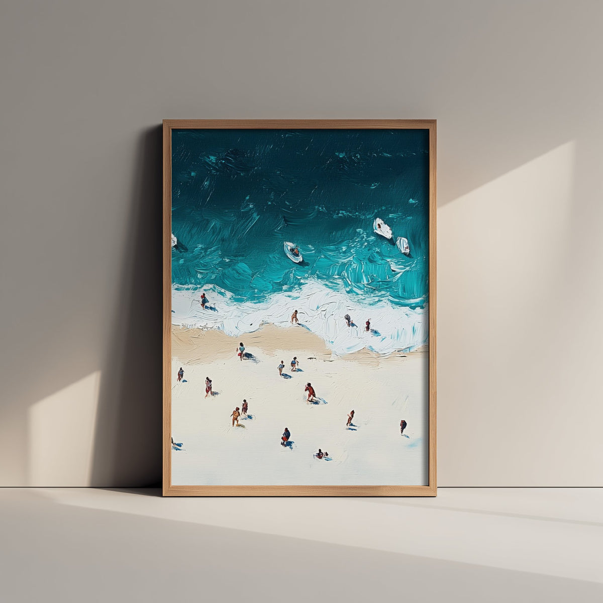 Portobello Beach Travel Poster - Aerial Beach Art Print - Impasto Beach Painting - Edinburgh Panel 3/3