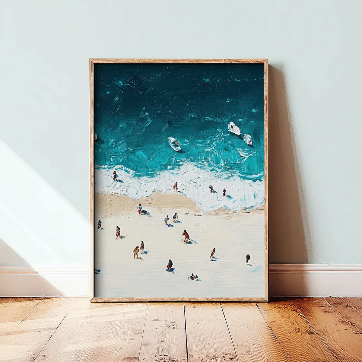 Portobello Beach Travel Poster - Aerial Beach Art Print - Impasto Beach Painting - Edinburgh Panel 3/3
