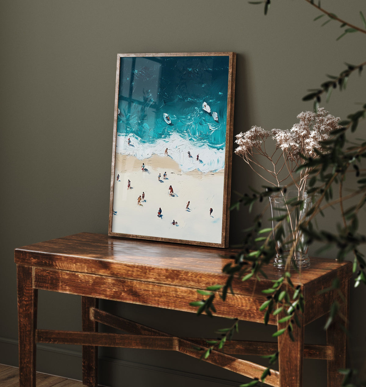 Portobello Beach Travel Poster - Aerial Beach Art Print - Impasto Beach Painting - Edinburgh Panel 3/3