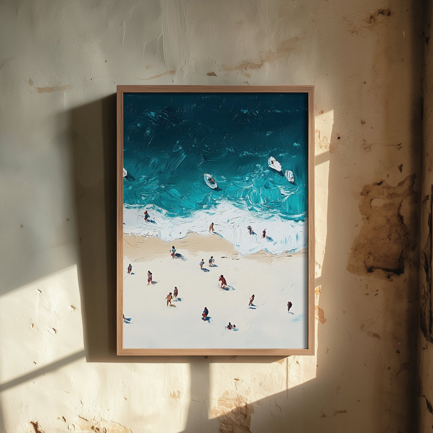 Portobello Beach Travel Poster - Aerial Beach Art Print - Impasto Beach Painting - Edinburgh Panel 3/3