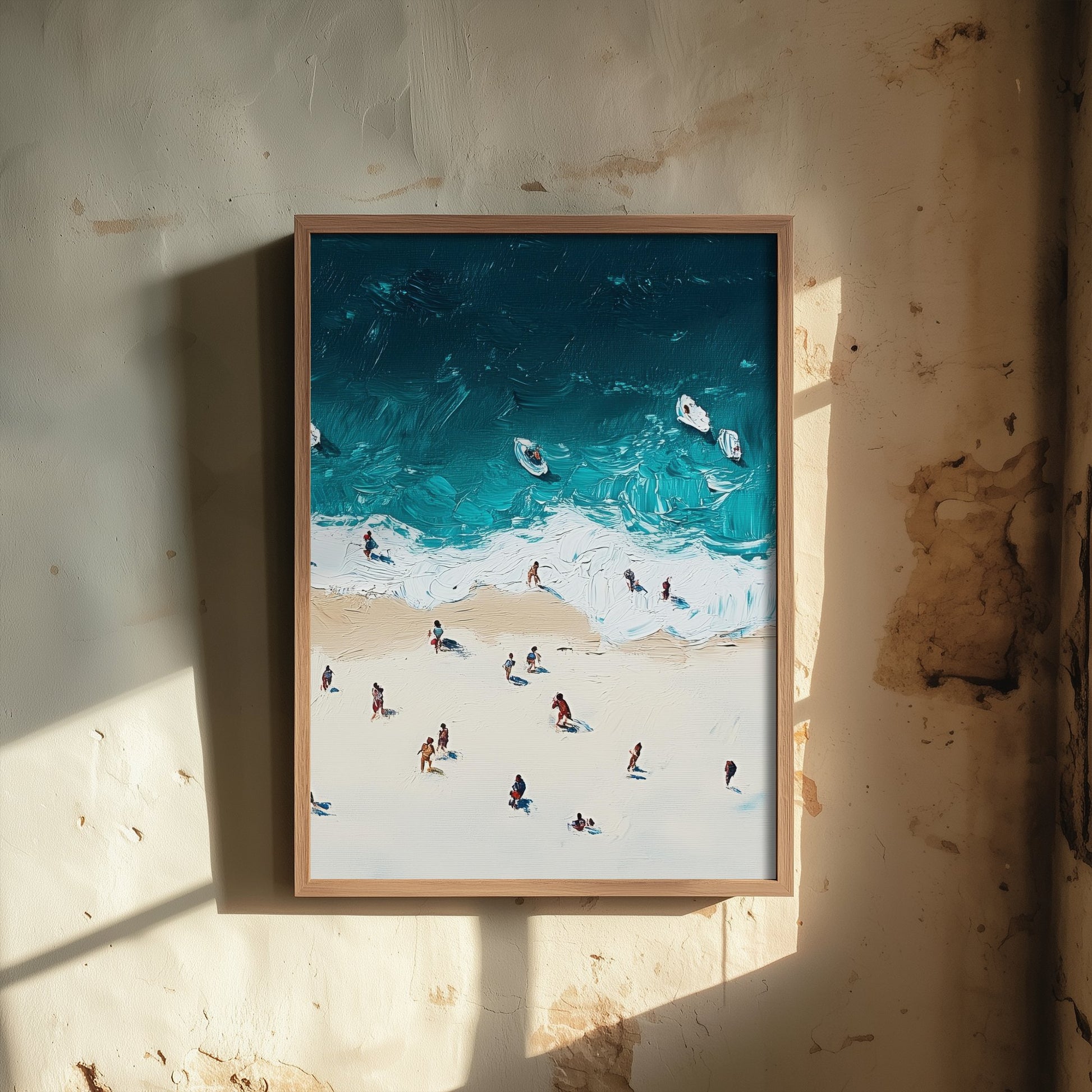 Portobello Beach Travel Poster - Aerial Beach Art Print - Impasto Beach Painting - Edinburgh Panel 3/3