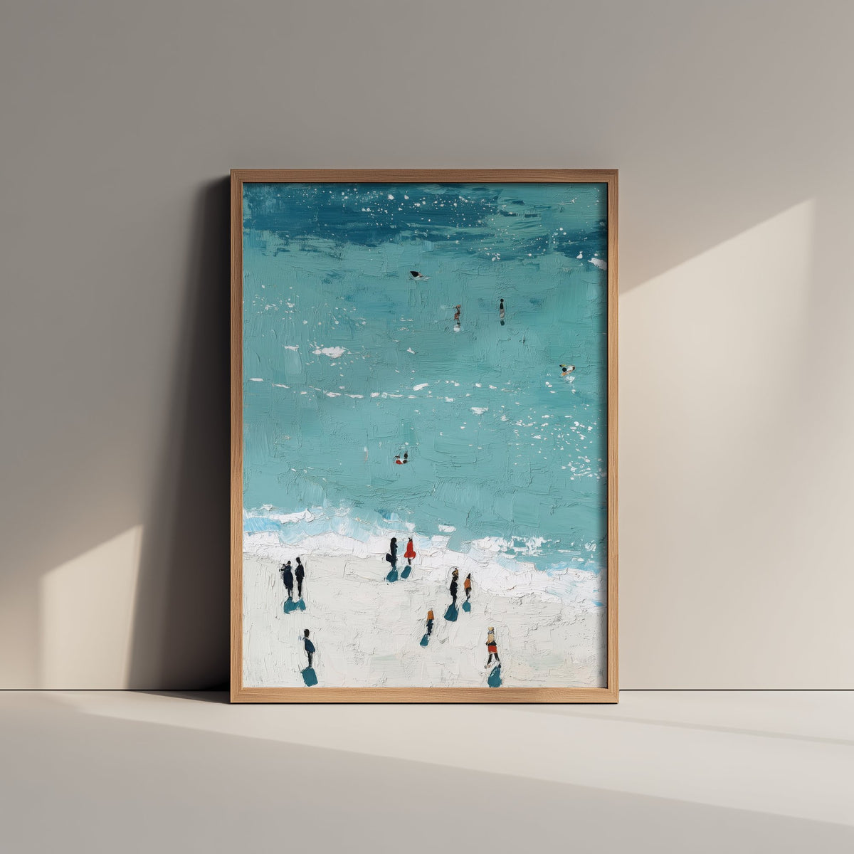 Rhossili Bay Travel Poster - Aerial Beach Art Print - Impasto Beach Painting - Gower Panel 1/3