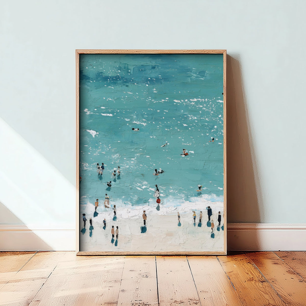 Rhossili Bay Travel Poster - Aerial Beach Art Print - Impasto Beach Painting - Gower Panel 2/3