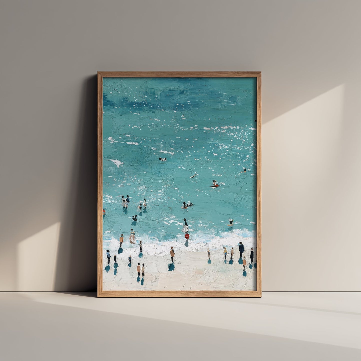 Rhossili Bay Travel Poster - Aerial Beach Art Print - Impasto Beach Painting - Gower Panel 2/3