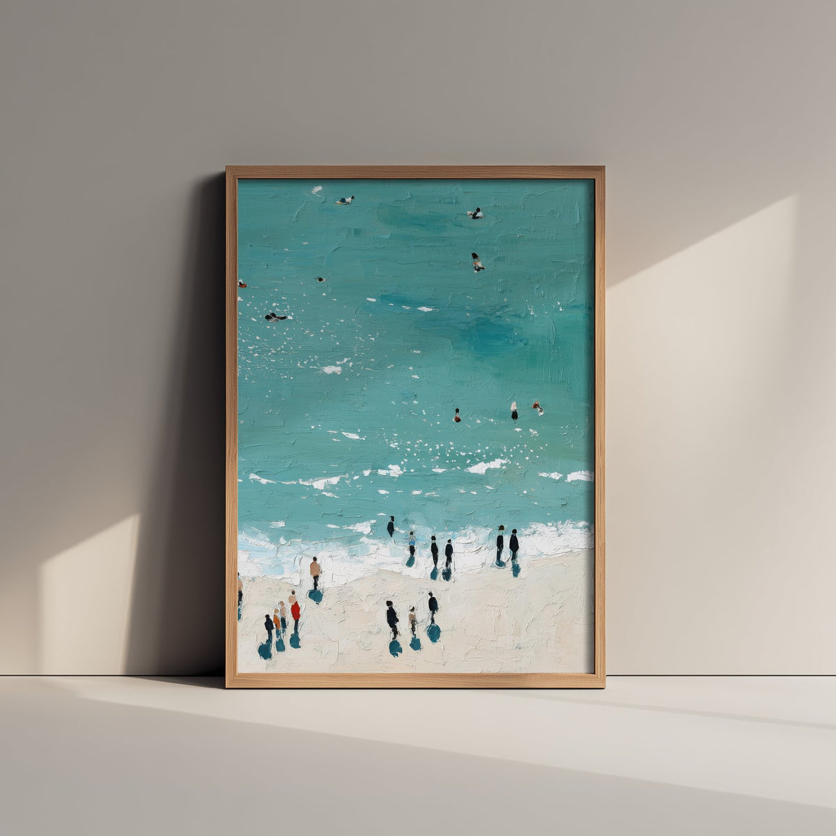 Rhossili Bay Travel Poster - Aerial Beach Art Print - Impasto Beach Painting - Gower Panel 3/3