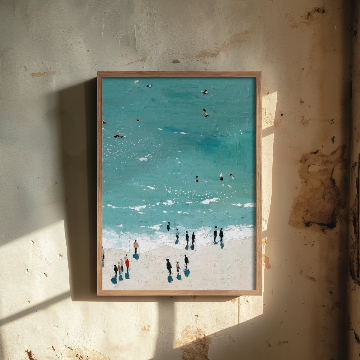Rhossili Bay Travel Poster - Aerial Beach Art Print - Impasto Beach Painting - Gower Panel 3/3