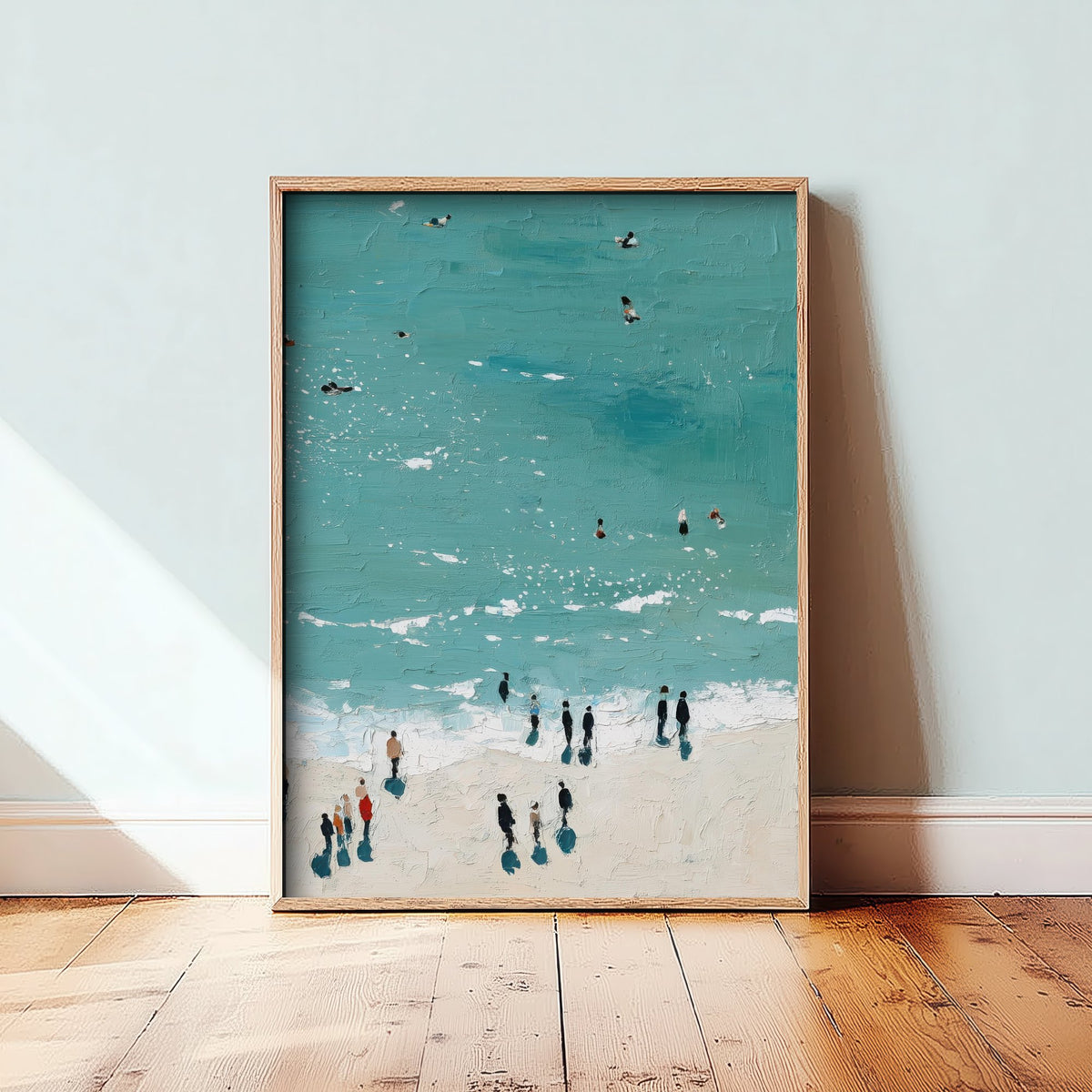 Rhossili Bay Travel Poster - Aerial Beach Art Print - Impasto Beach Painting - Gower Panel 3/3