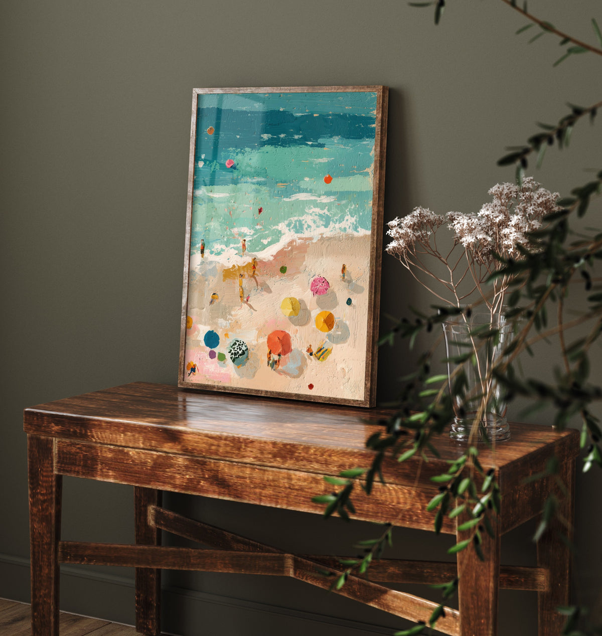 Tenby South Beach Travel Poster - Aerial Beach Art Print - Impasto Beach Painting - Pembrokeshire Panel 3/3