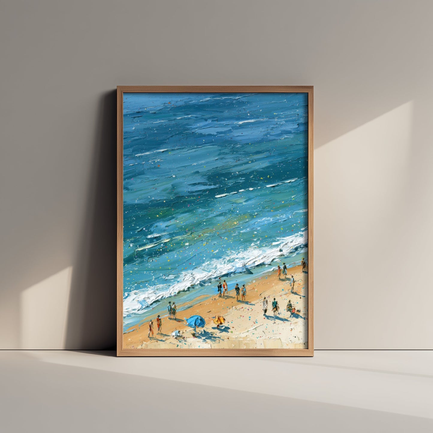 West Sands St Andrews Travel Poster - Aerial Beach Art Print - Impasto Beach Painting - Fife Panel 1/3