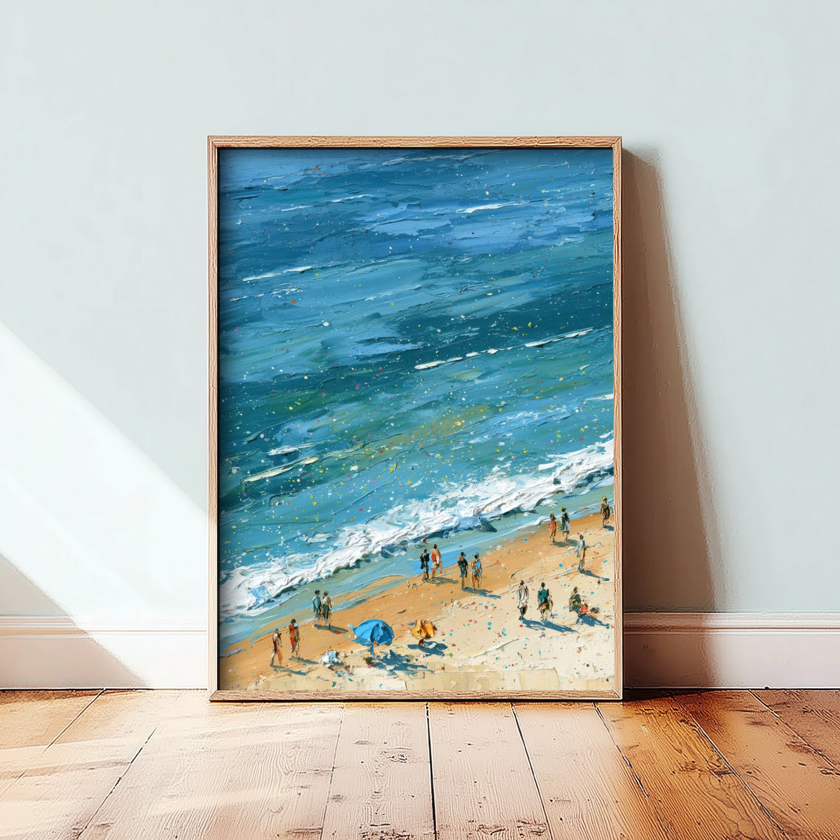 West Sands St Andrews Travel Poster - Aerial Beach Art Print - Impasto Beach Painting - Fife Panel 1/3