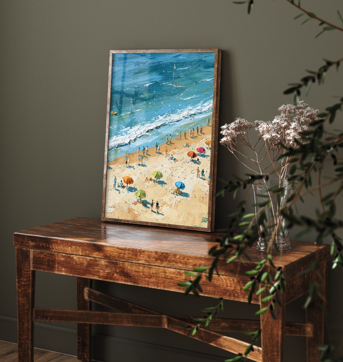 West Sands St Andrews Travel Poster - Aerial Beach Art Print - Impasto Beach Painting - Fife Panel 2/3