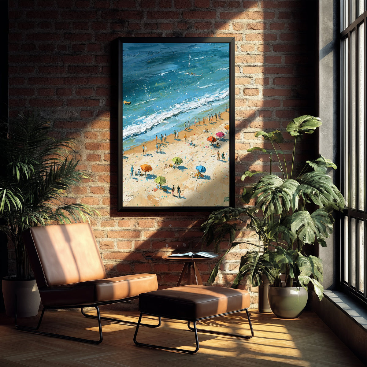 West Sands St Andrews Travel Poster - Aerial Beach Art Print - Impasto Beach Painting - Fife Panel 2/3
