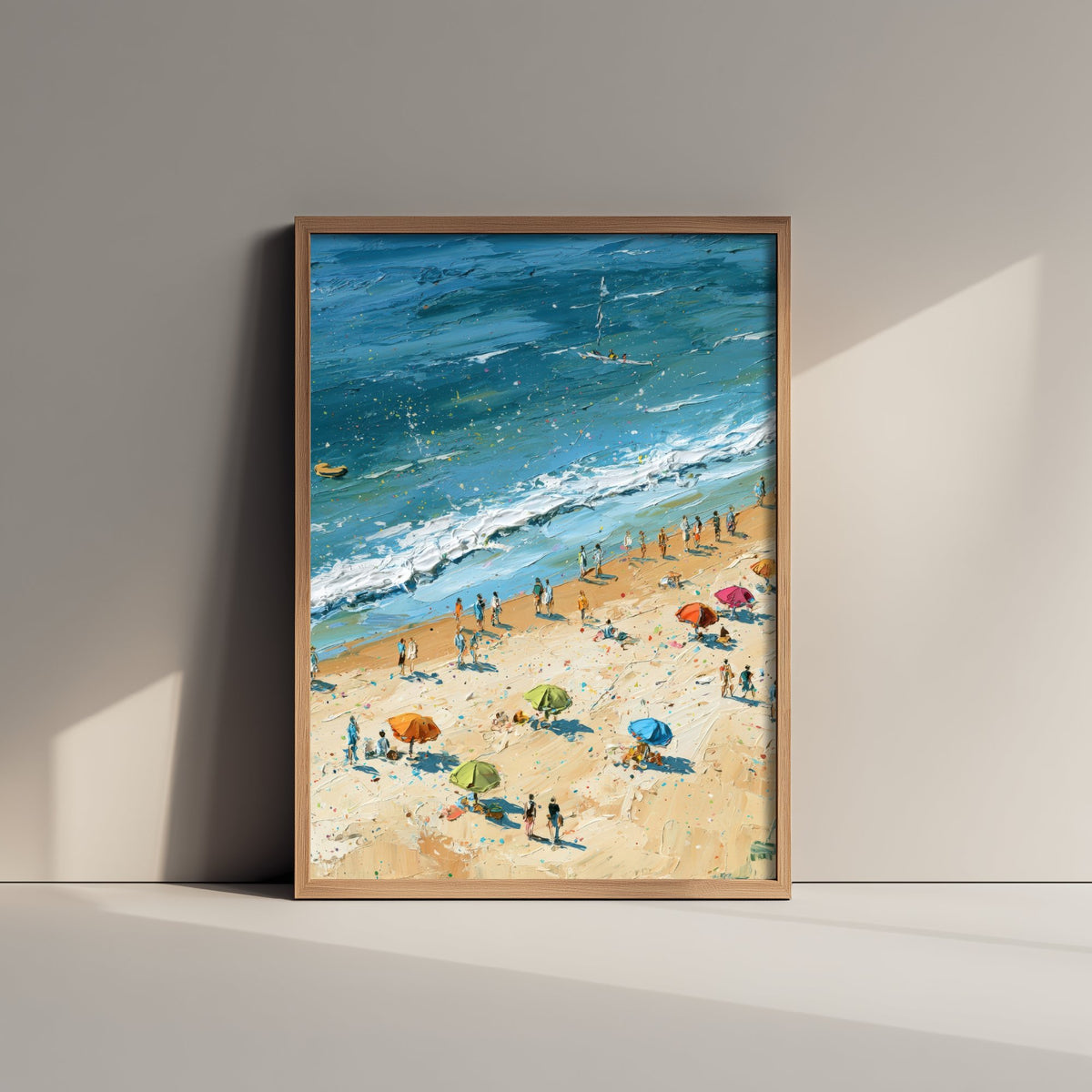 West Sands St Andrews Travel Poster - Aerial Beach Art Print - Impasto Beach Painting - Fife Panel 2/3