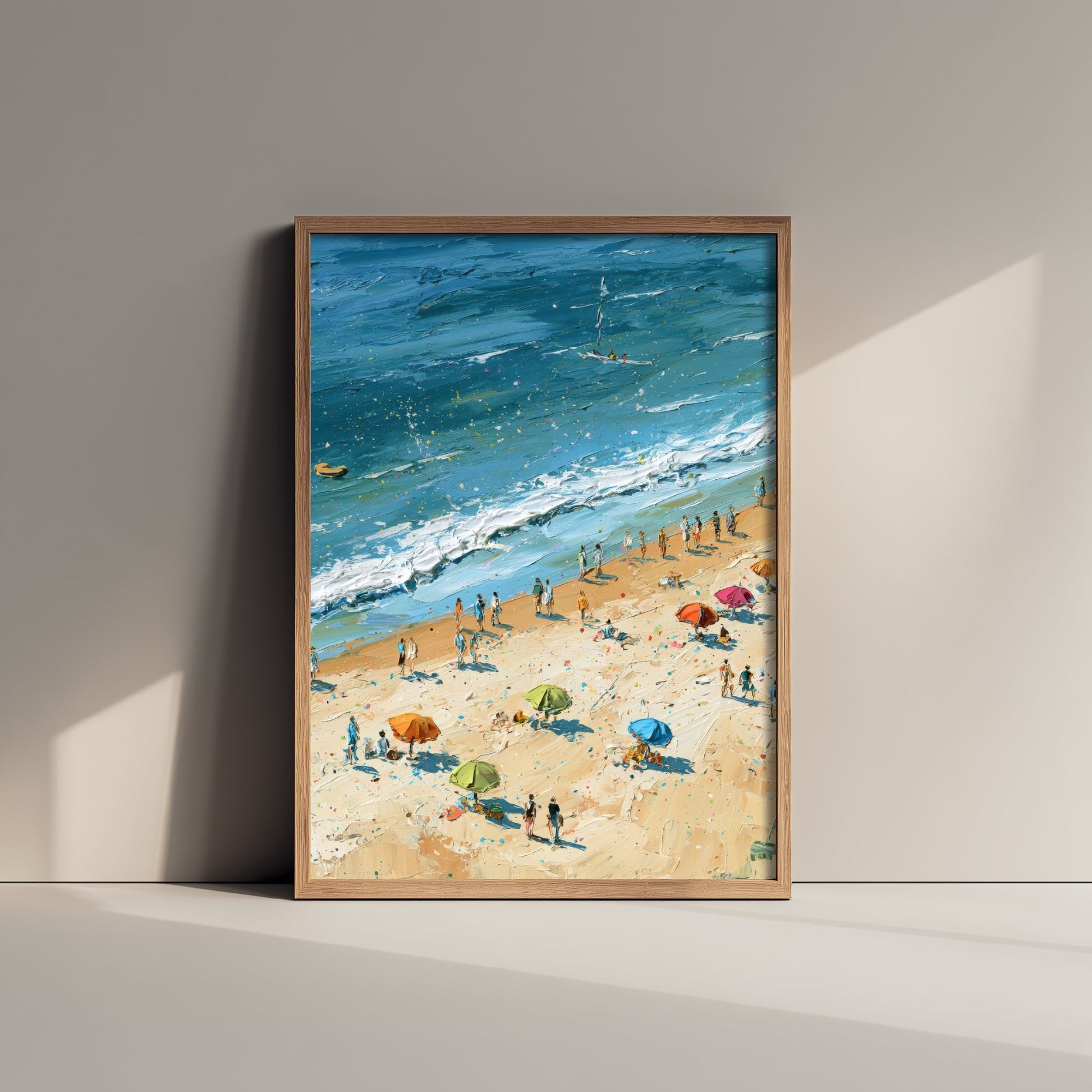 West Sands St Andrews Travel Poster - Aerial Beach Art Print - Impasto Beach Painting - Fife Panel 2/3