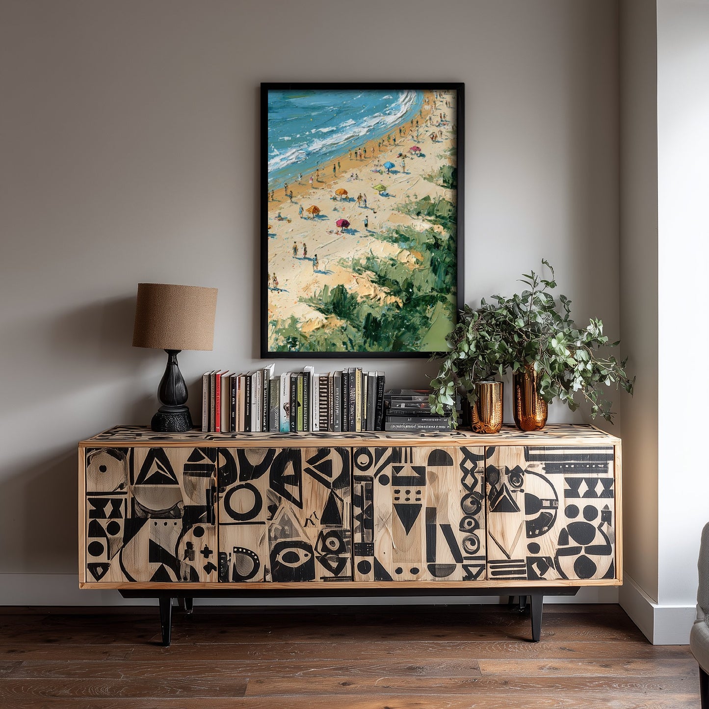 West Sands St Andrews Travel Poster - Aerial Beach Art Print - Impasto Beach Painting - Fife Panel 3/3