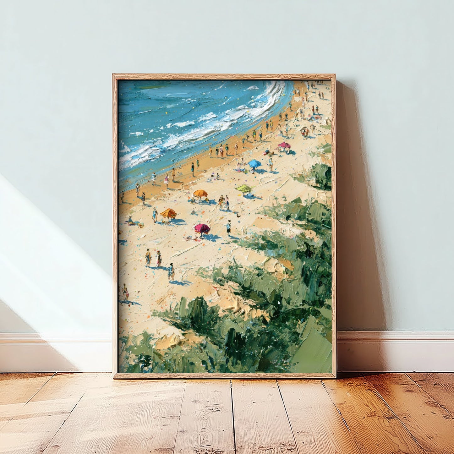 West Sands St Andrews Travel Poster - Aerial Beach Art Print - Impasto Beach Painting - Fife Panel 3/3