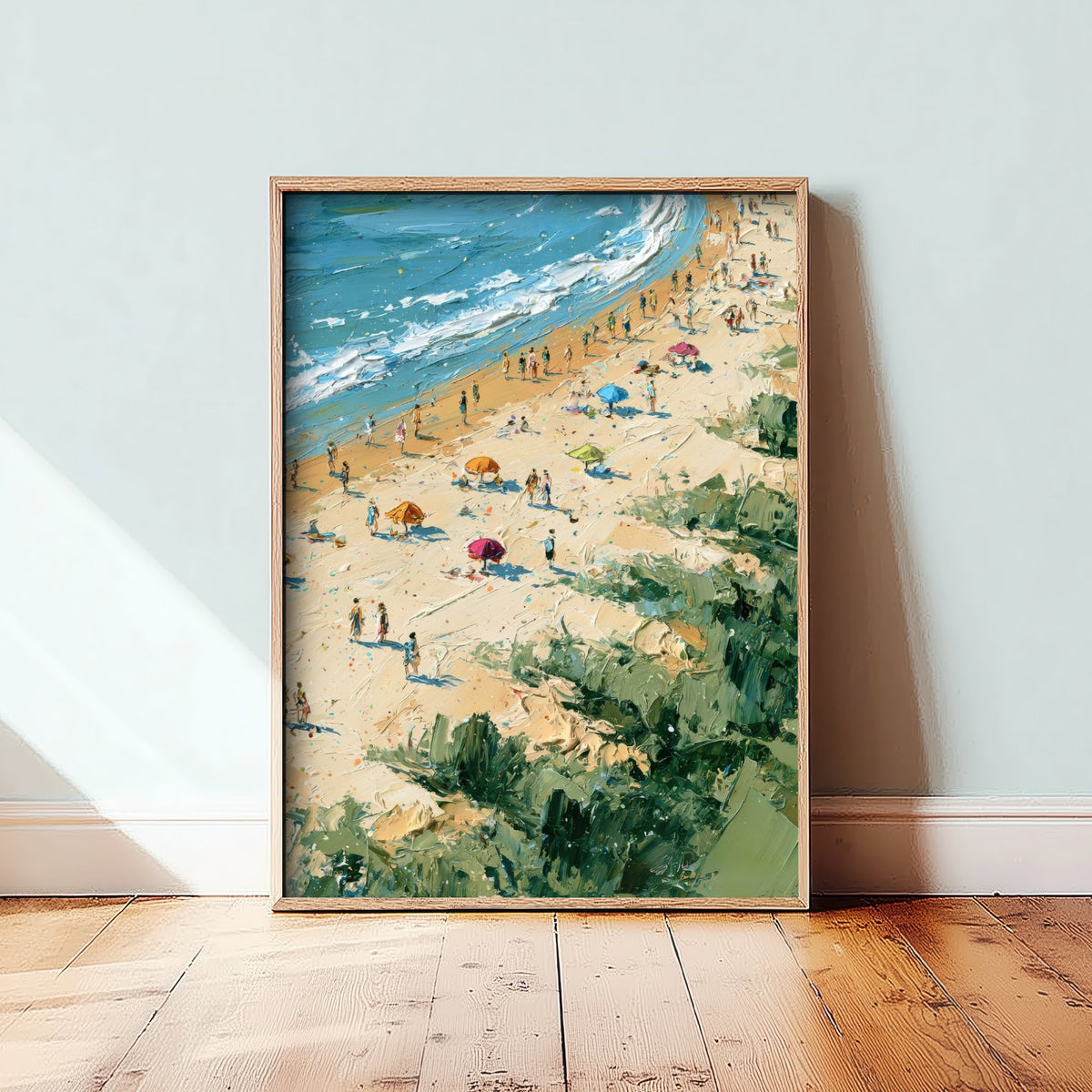 West Sands St Andrews Travel Poster - Aerial Beach Art Print - Impasto Beach Painting - Fife Panel 3/3