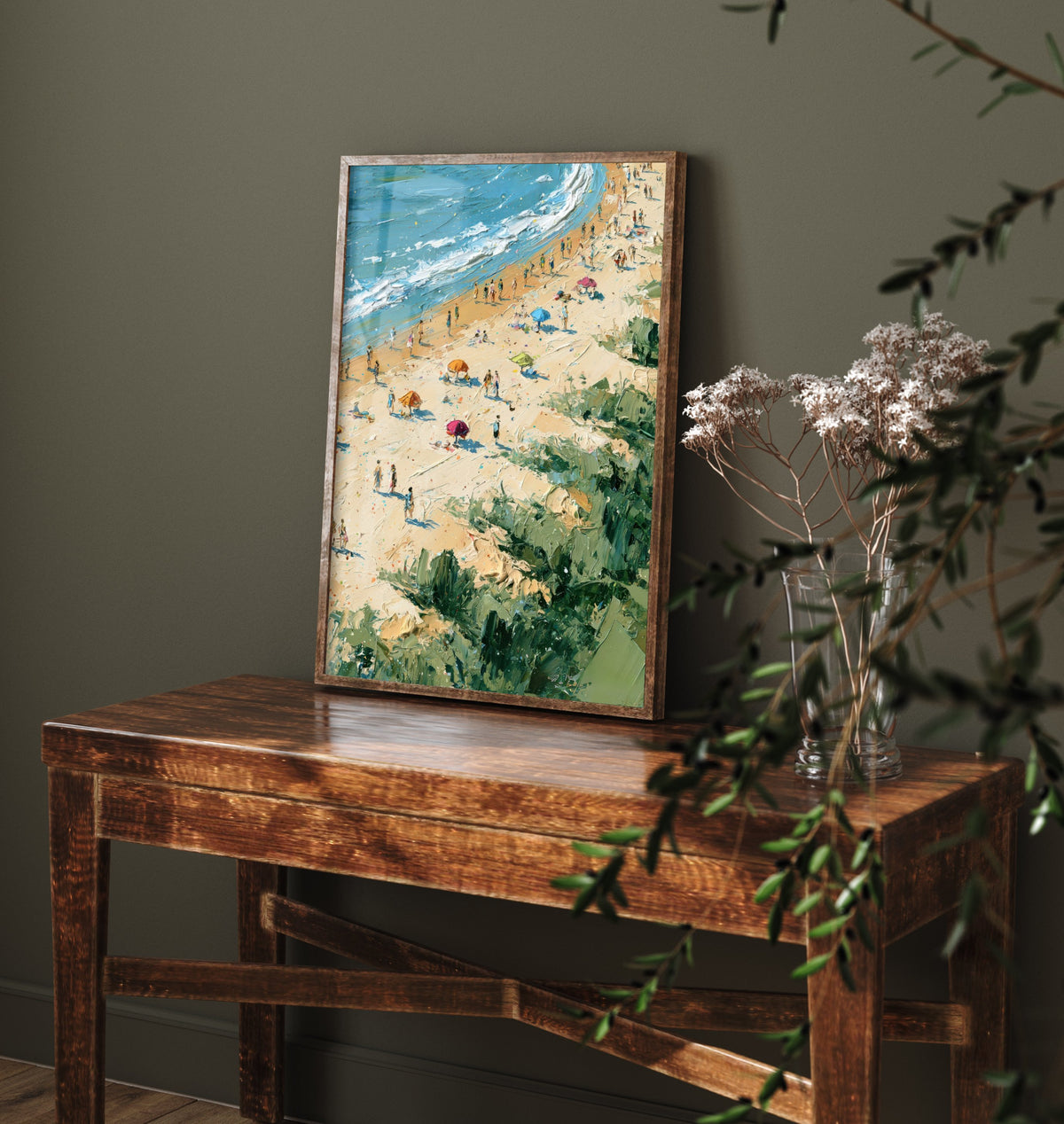 West Sands St Andrews Travel Poster - Aerial Beach Art Print - Impasto Beach Painting - Fife Panel 3/3